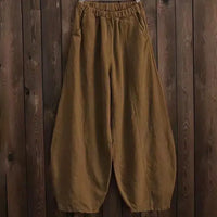 Thumbnail for Cotton Linen Style Bloomers Wide Leg Pants