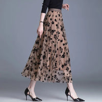 Thumbnail for Mesh Floral Skirt For Women