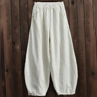 Thumbnail for Cotton Linen Style Bloomers Wide Leg Pants