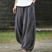 Thumbnail for Cotton Linen Style Bloomers Wide Leg Pants