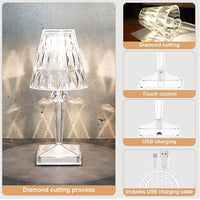 Thumbnail for Diamond Table Lamp: USB Touch Sensor LED Night Light