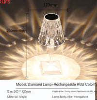 Thumbnail for Diamond Table Lamp: USB Touch Sensor LED Night Light