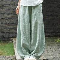 Thumbnail for Cotton Linen Style Bloomers Wide Leg Pants