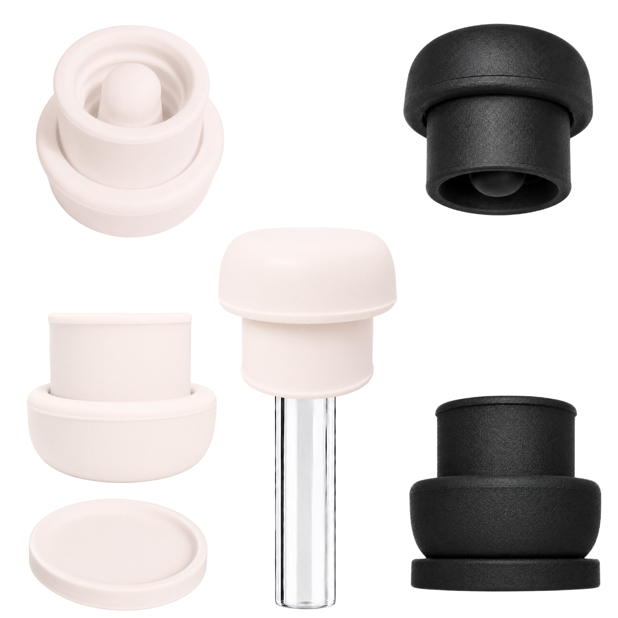 TickTrend magnetic silicone straw caps product parts overview