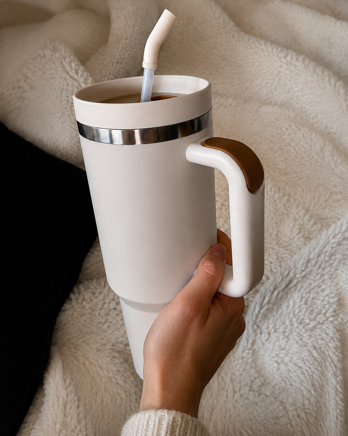 40oz Insulated Travel Tumbler with Handle & Straw Lid