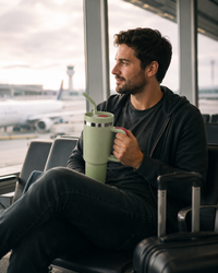 40oz Insulated Travel Tumbler with Handle & Straw Lid