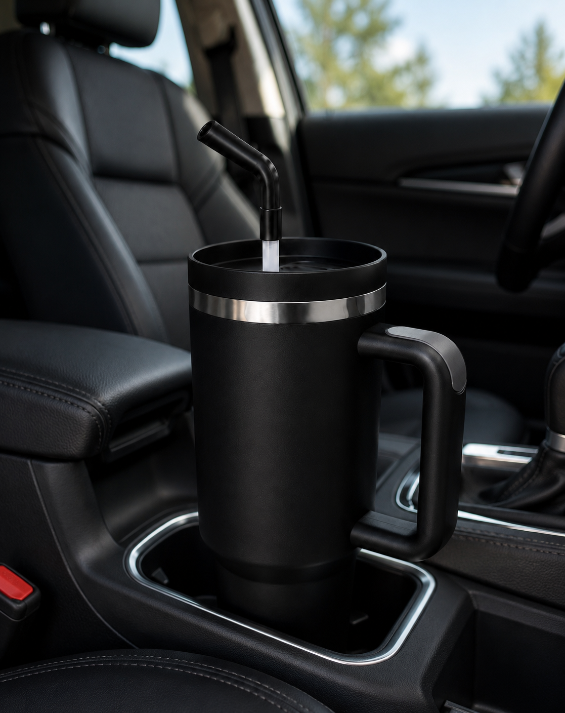 40oz Insulated Travel Tumbler with Handle & Straw Lid