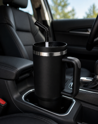 40oz Insulated Travel Tumbler with Handle & Straw Lid