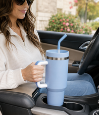 40oz Insulated Travel Tumbler with Handle & Straw Lid