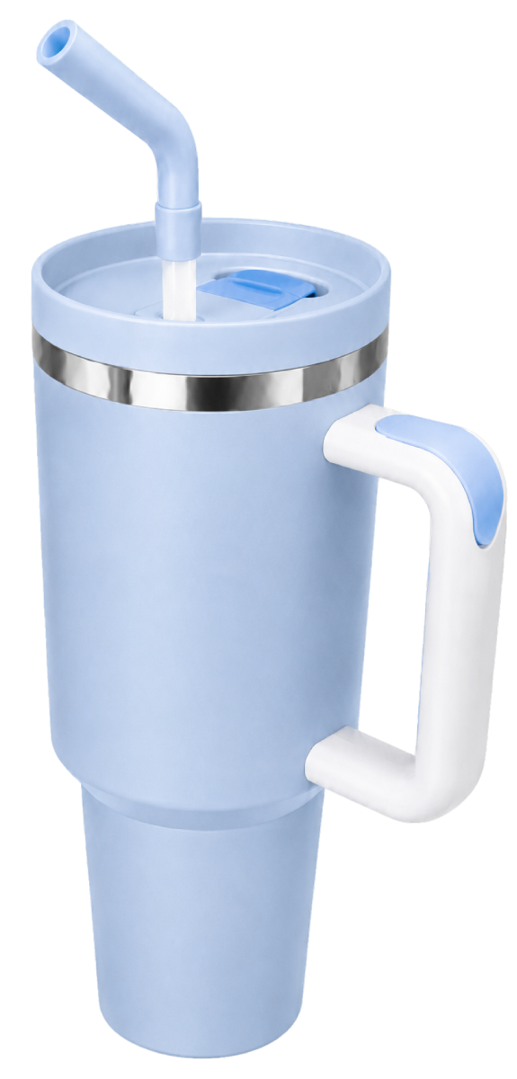 40oz Insulated Travel Tumbler with Handle & Straw Lid — Blue
