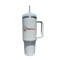 TickTrend 40oz Insulated Tumbler with Handle and Straw Lid