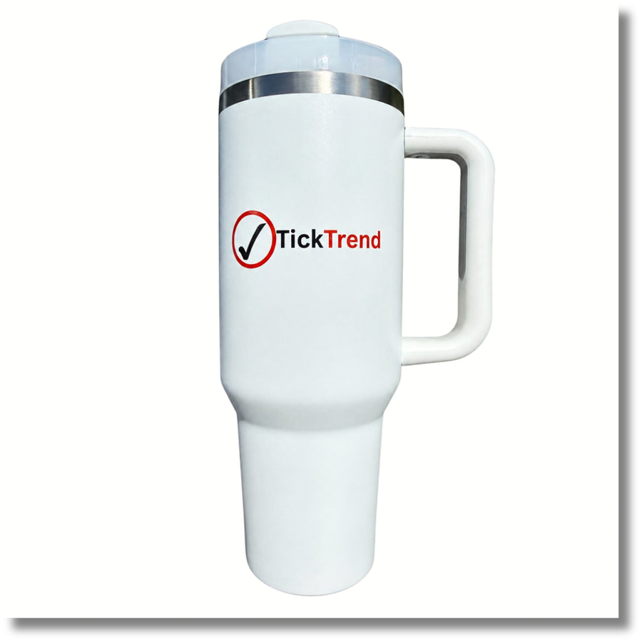 TickTrend 40oz Insulated Tumbler with Handle and Straw Lid