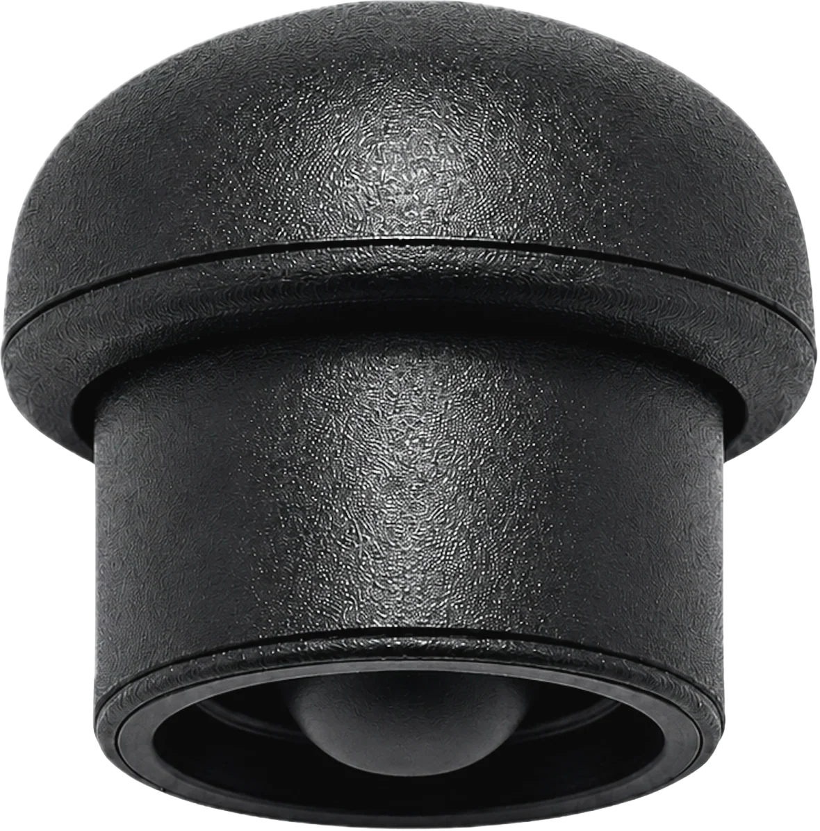 Close-up of a black magnetic silicone straw cover cap for compatible 40oz tumbler straws, showing the silicone design and compatibility with most 10–12mm reusable straws.