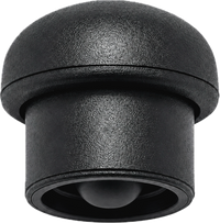 Close-up of a black silicone magnetic straw cover cap, designed for 40oz tumbler straws to help protect drinks from dust, spills, and debris.