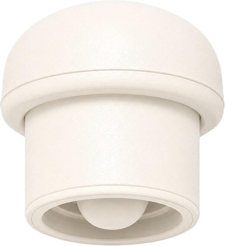 Close-up of a pearl white silicone magnetic straw cover cap, designed for 40oz tumbler straws to help protect drinks from dust, spills, and debris.