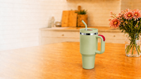 40oz Insulated Travel Tumbler with Handle & Straw Lid