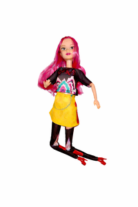 Zoey Demon Hunter anime collectible action figure with bright pink hair, detailed outfit, and articulated design. Fantasy-inspired doll for anime collectors, display collections, and gifting.